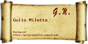 Gulis Miletta névjegykártya